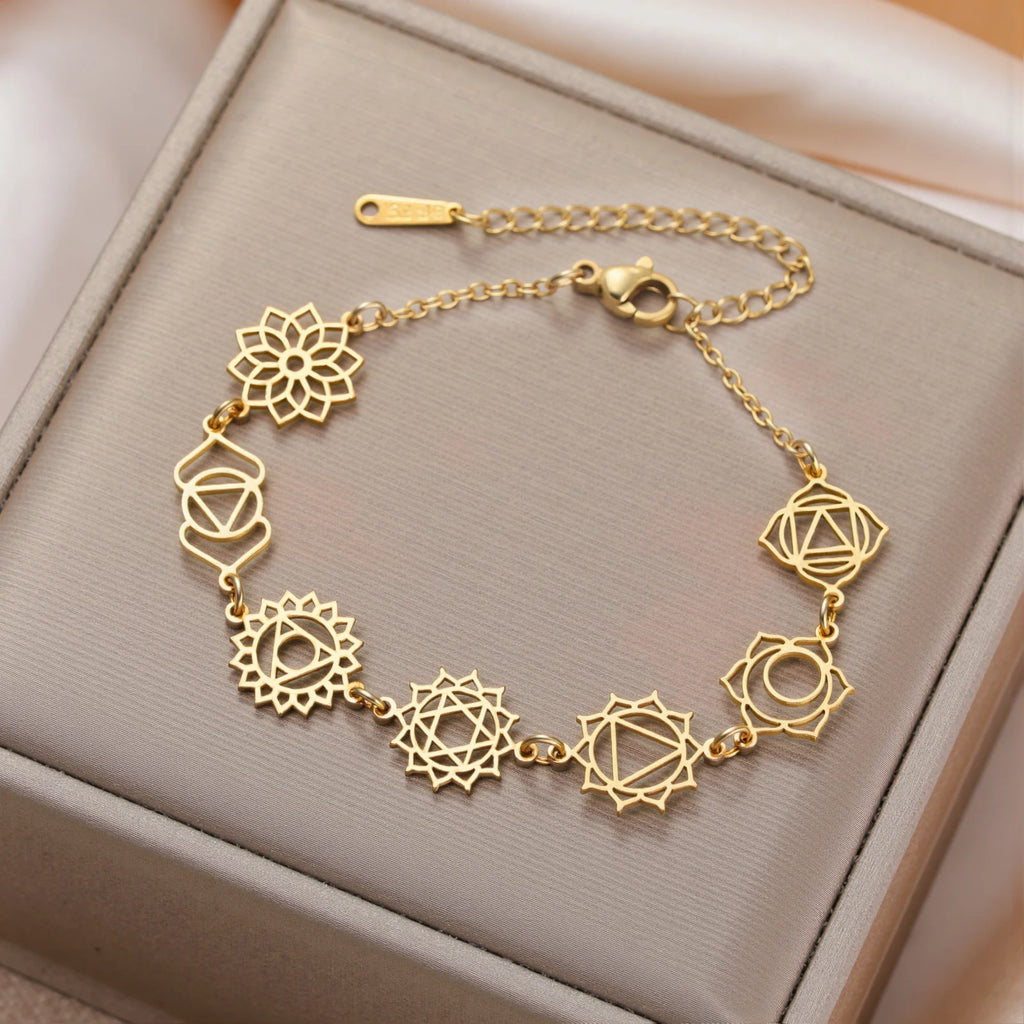 Pulseira charm dos 7 chakras